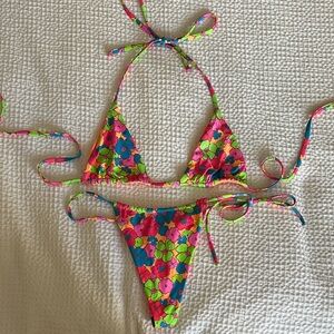 Frankie's Bikinis Floral Multicolor Bikini
